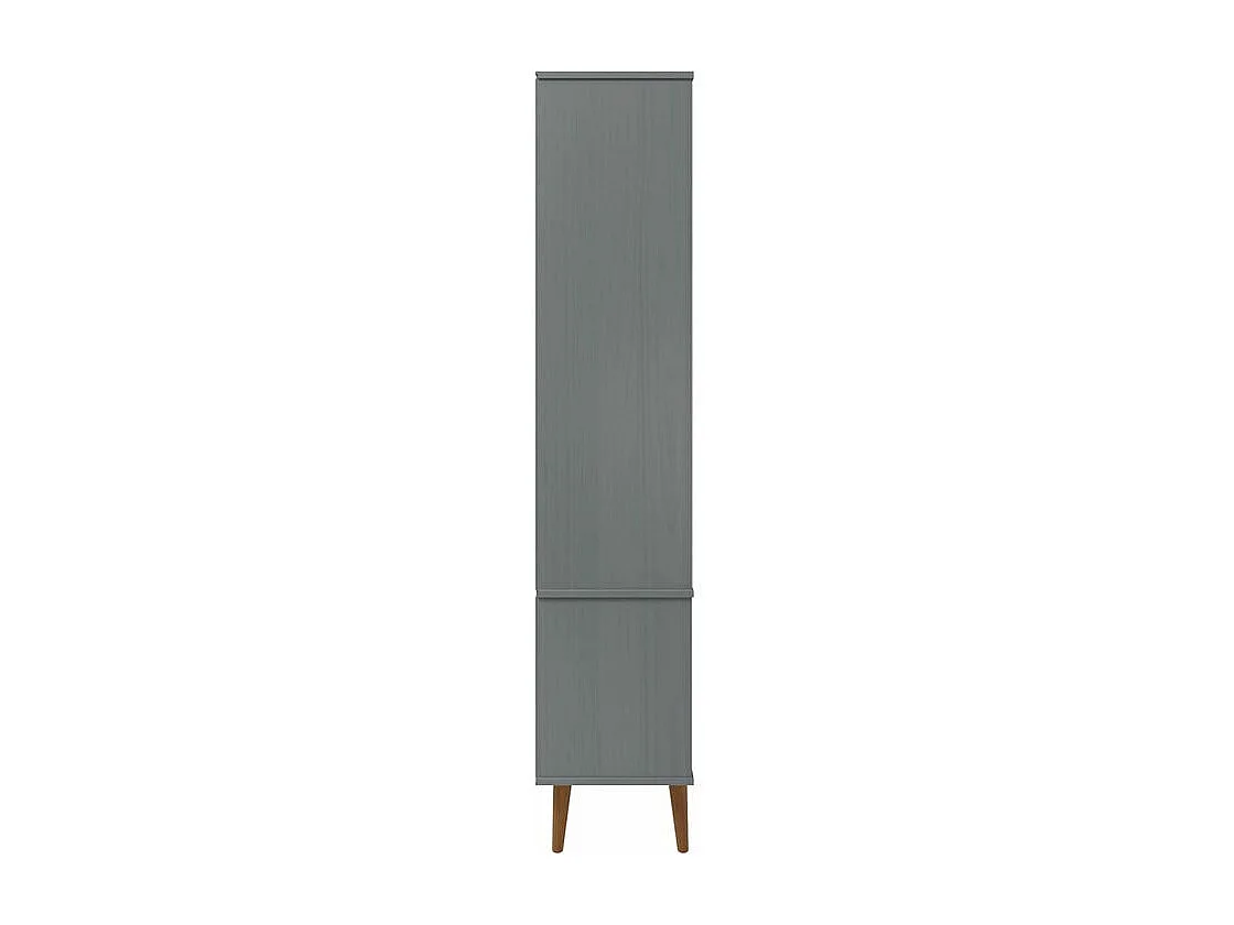 Armoire à vitrine MOLDE Gris 90x35x175 Bois de pin massif