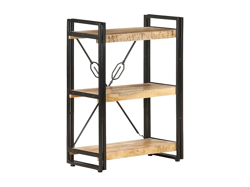 Bibliothèque à 3 niveaux 60x30x80 Bois de manguier massif