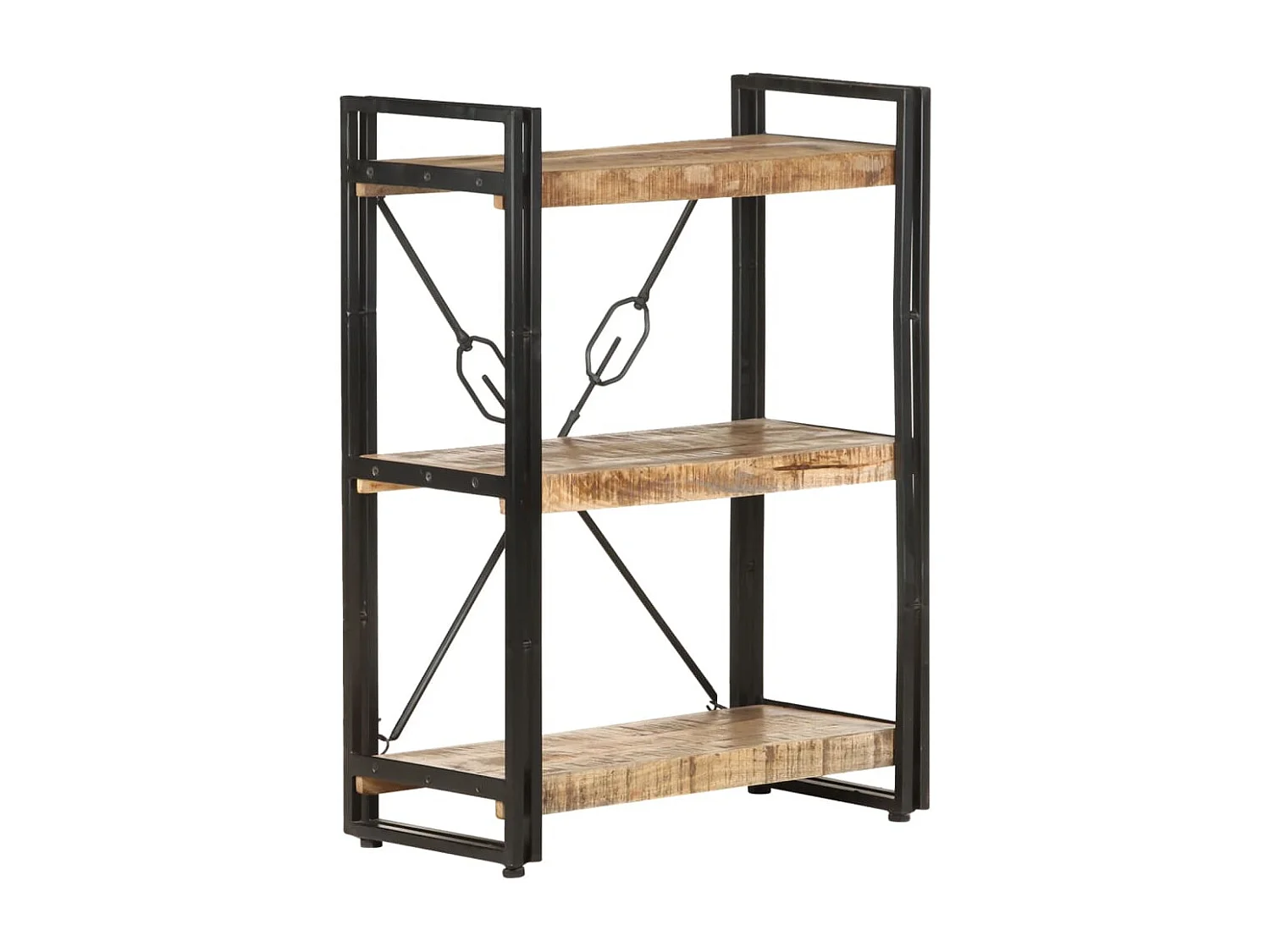 Bibliothèque à 3 niveaux 60x30x80 Bois de manguier massif