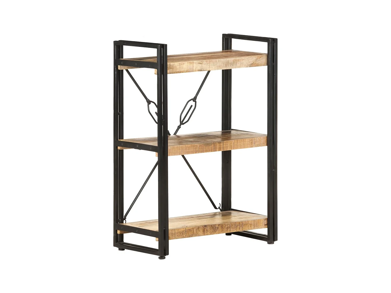 Bibliothèque à 3 niveaux 60x30x80 Bois de manguier massif