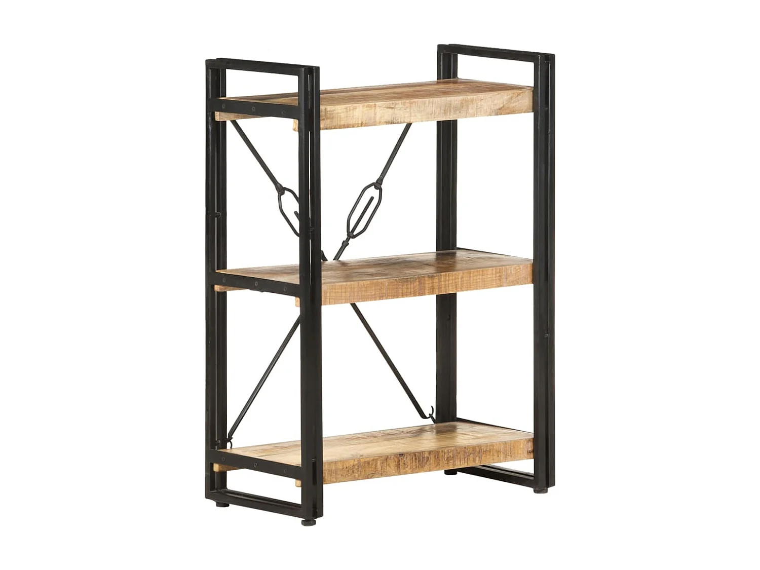 Bibliothèque à 3 niveaux 60x30x80 Bois de manguier massif