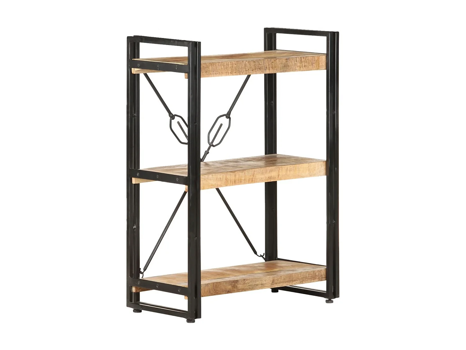 Bibliothèque à 3 niveaux 60x30x80 Bois de manguier massif