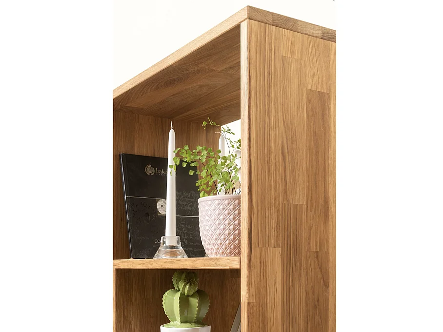 Bibliothèque en bois de chêne massif Kundy 100cm