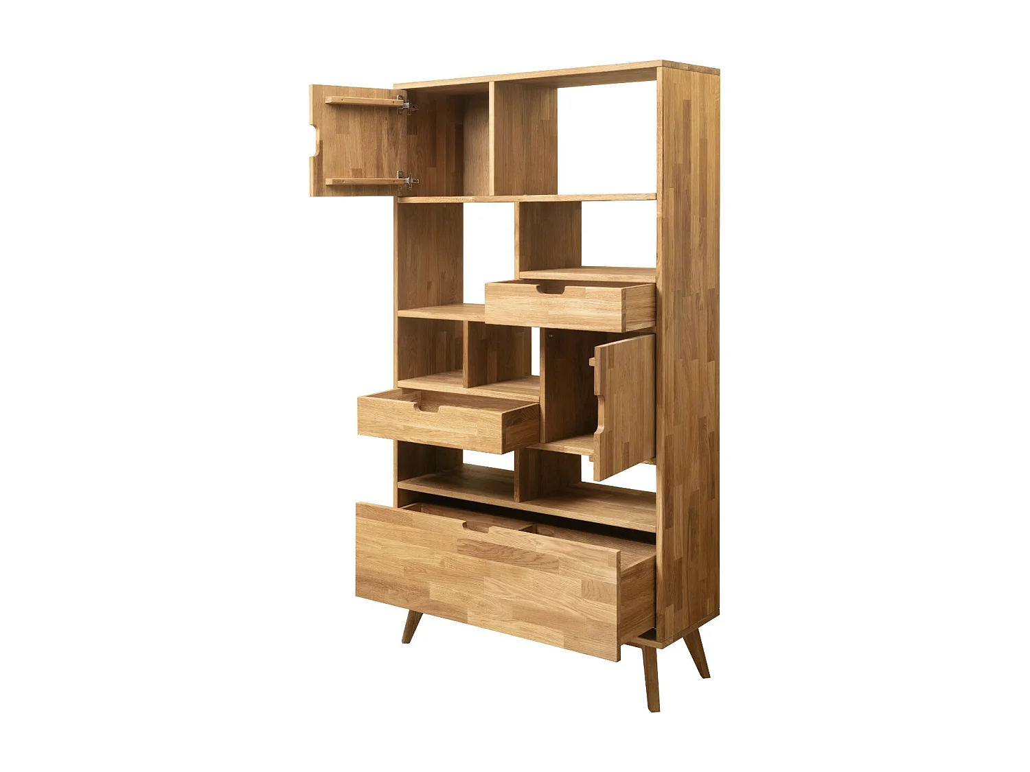 Bibliothèque en bois de chêne massif Kundy 100cm