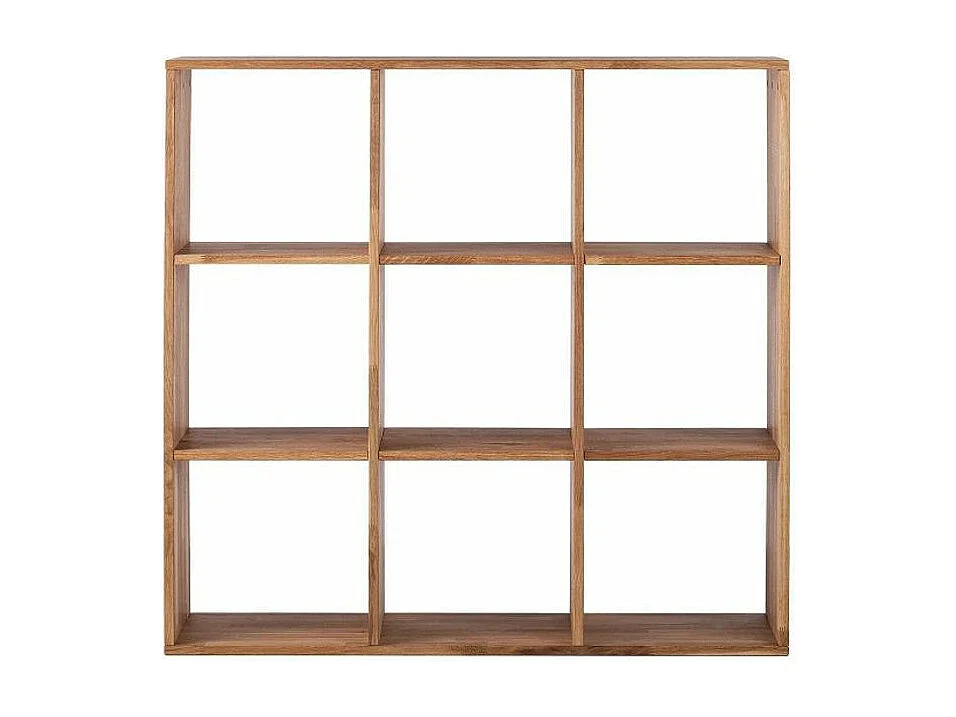 Bibliothéque en bois de chêne massif 9 compartiments Moby 112cm