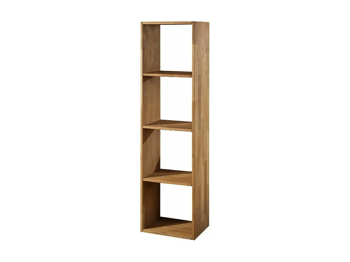 Librería Danark madera maciza de roble 40 cm 4 compartimentos