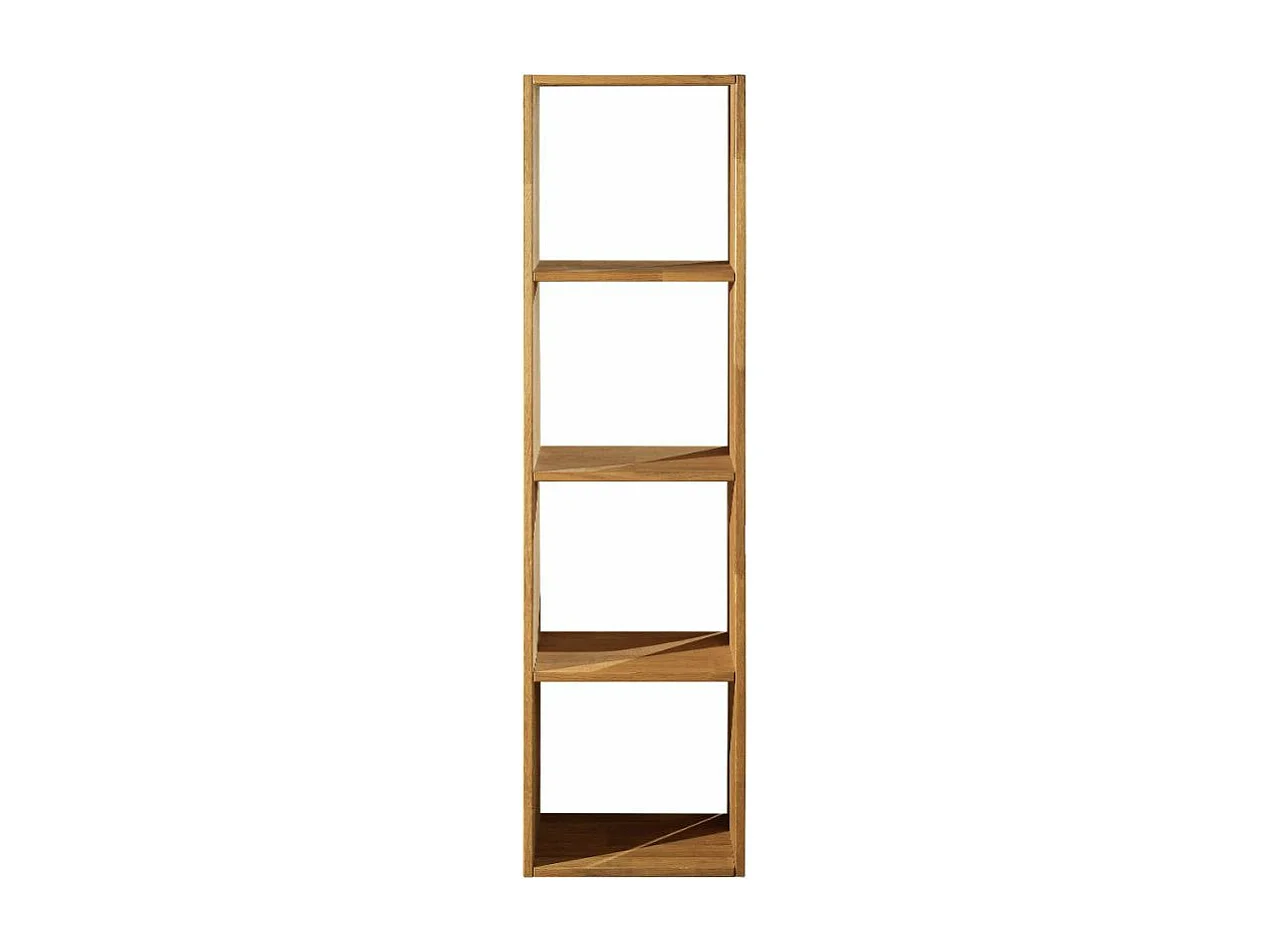 Librería Danark madera maciza de roble 40 cm 4 compartimentos