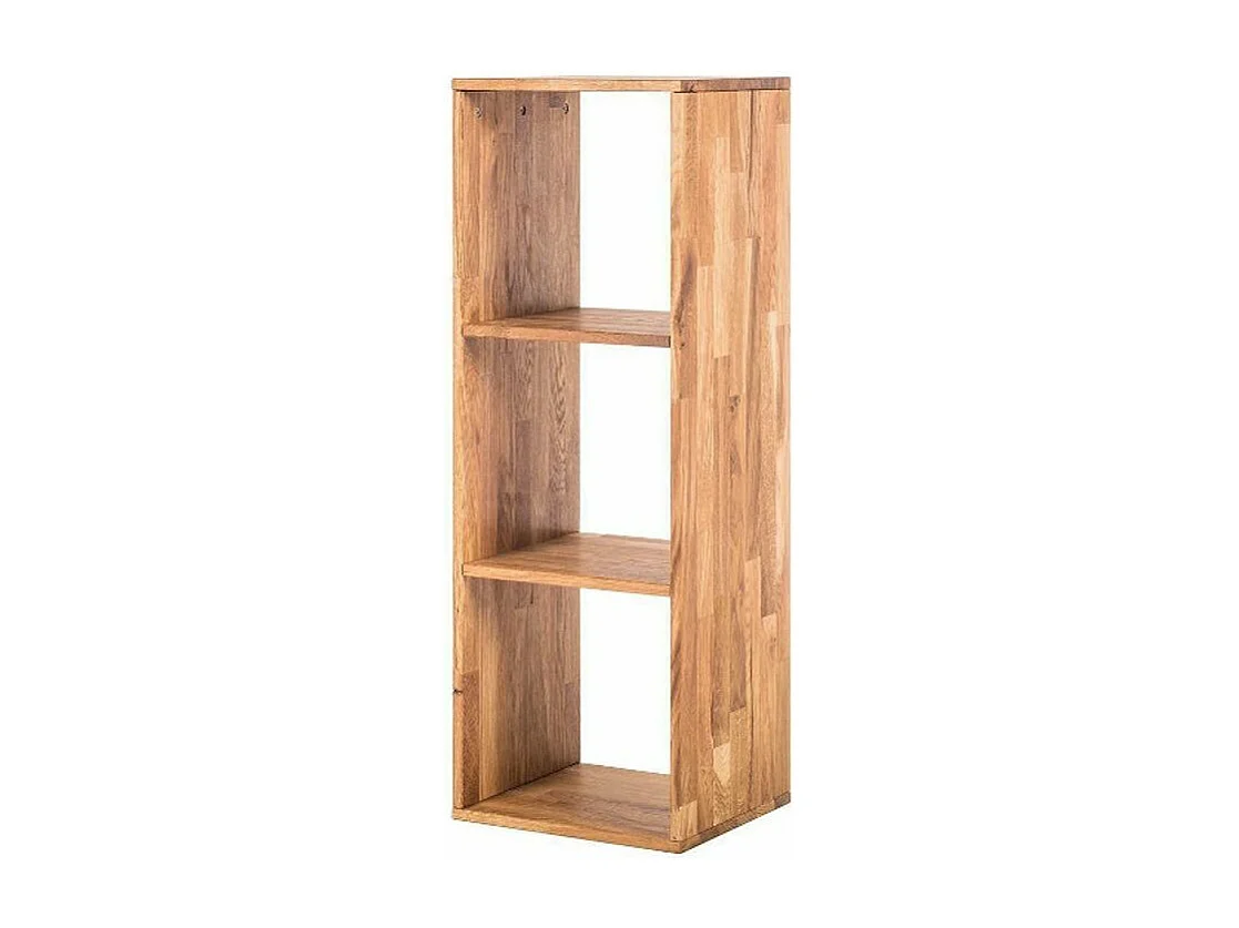 Librería de madera maciza de roble 3 compartimentos Moby 113 cm