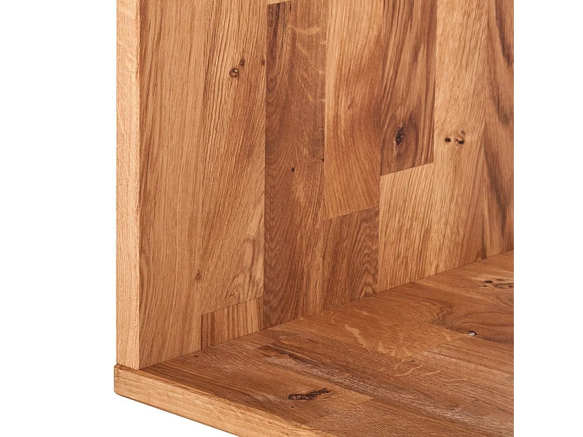 Bibliothèque en bois de chêne massif 3 compartiments Moby 113cm