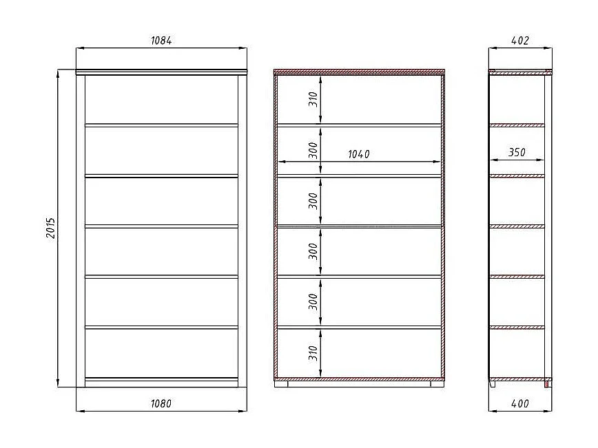 Bibliothèque en chêne massif Eliza 108cm