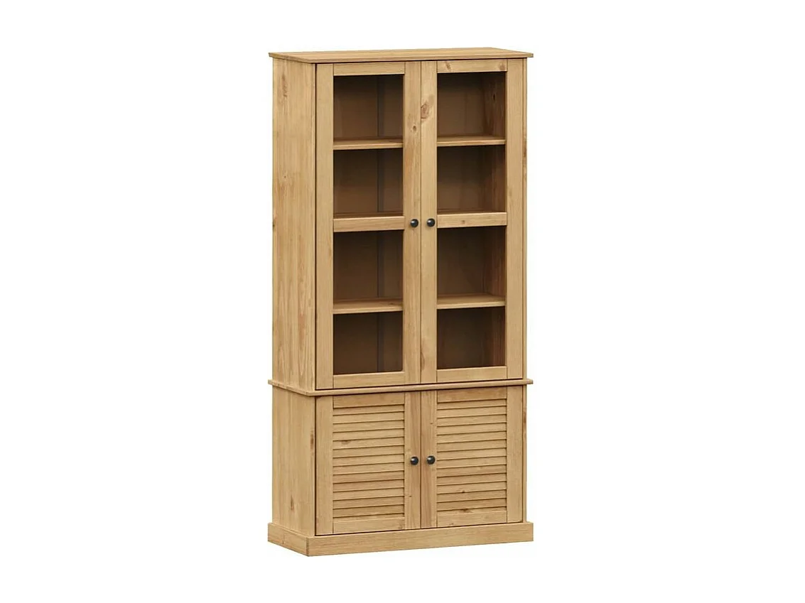 Vitrine en verre VIGO 85x35x170 bois massif de pin