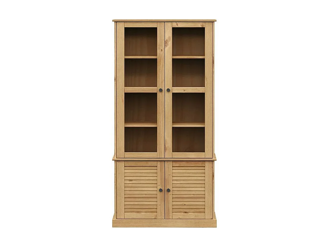Vitrine en verre VIGO 85x35x170 bois massif de pin