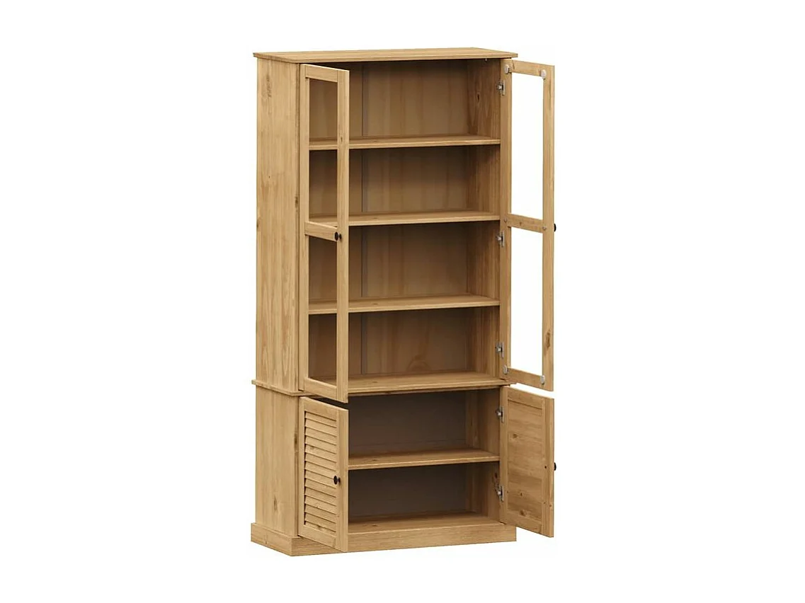Vitrine en verre VIGO 85x35x170 bois massif de pin
