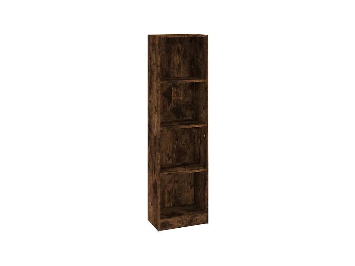 Bibliothèque 4 niveaux Chêne fumé 40x24x143 Bois d'ingénierie
