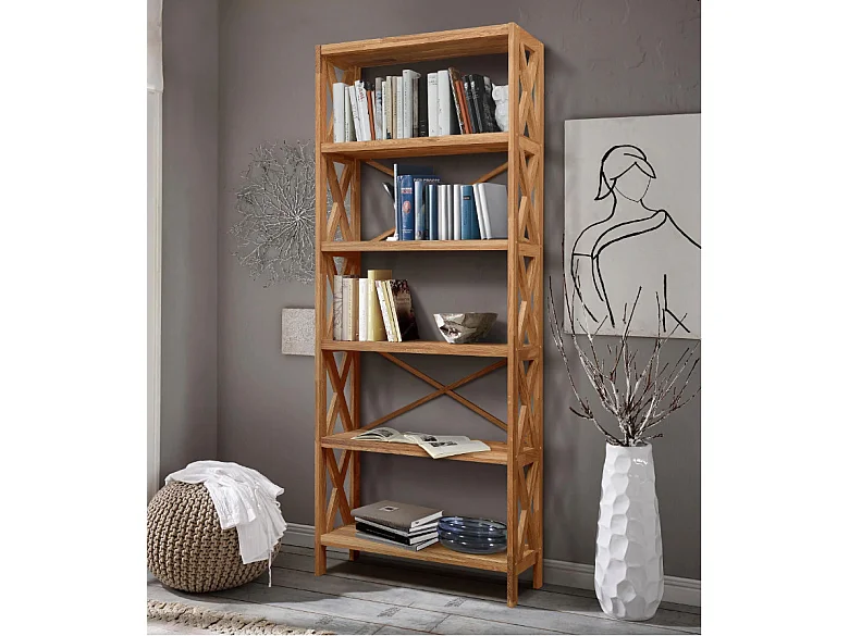 Bibliothèque en chêne massif Desira 79cm