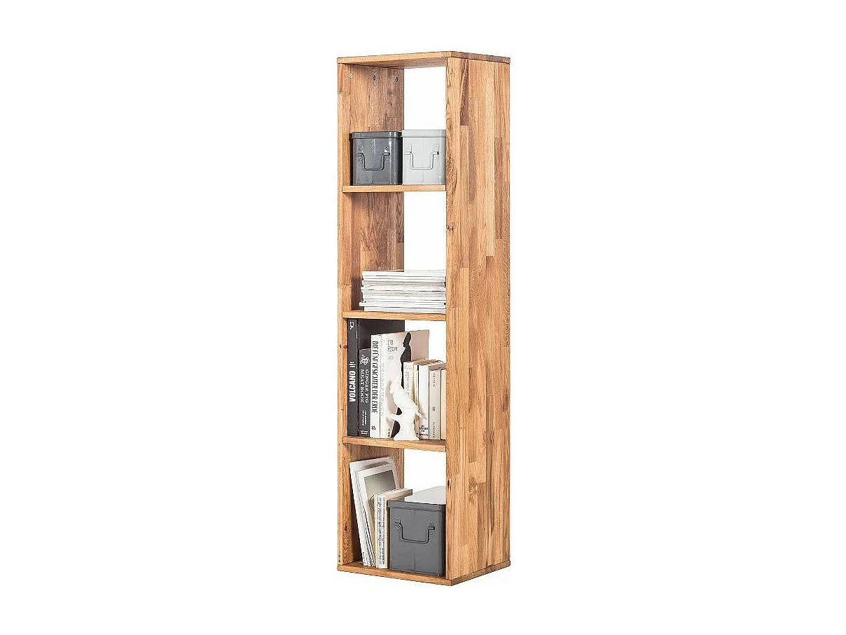 Bibliothéque en bois de chêne massif 4 compartiments Moby 150cm