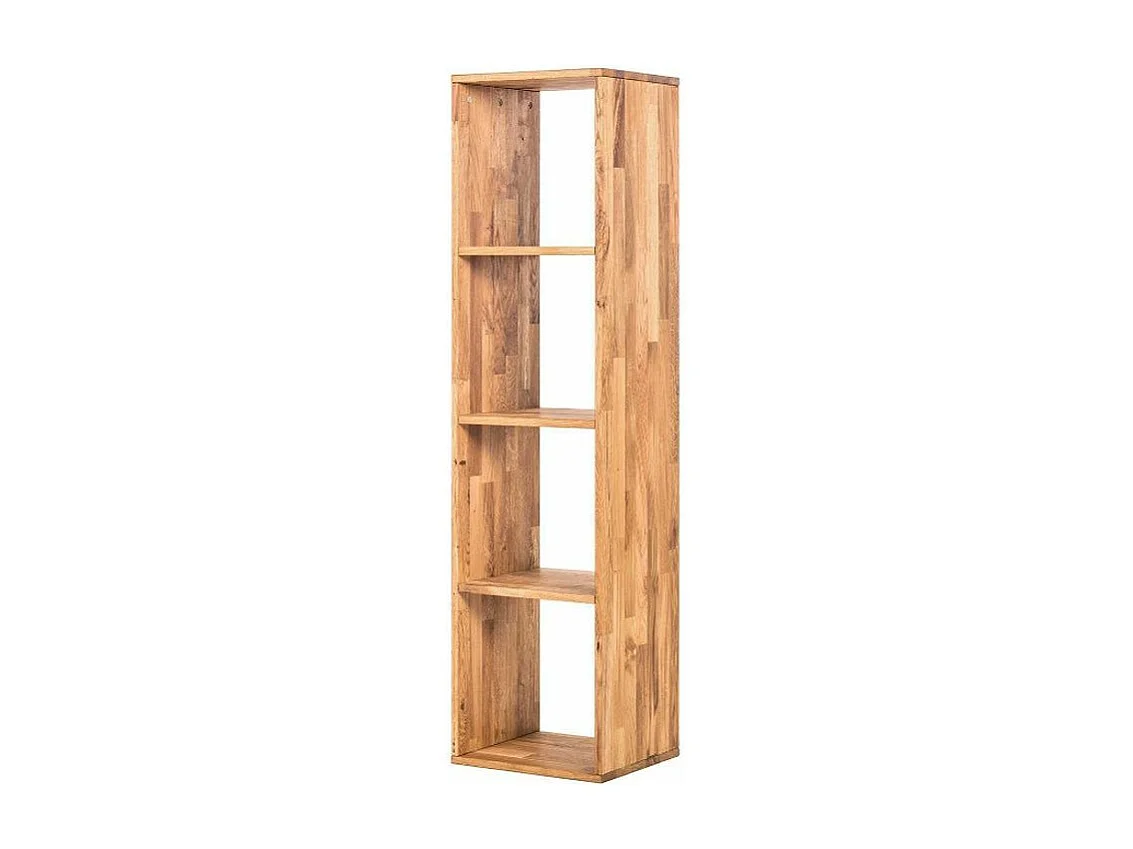 Bibliothéque en bois de chêne massif 4 compartiments Moby 150cm