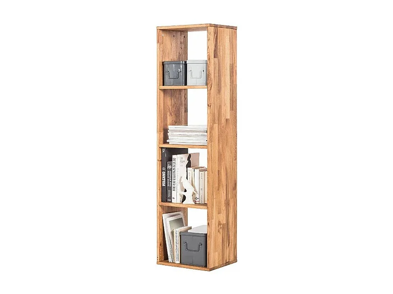 Bibliothéque en bois de chêne massif 4 compartiments Moby 150cm
