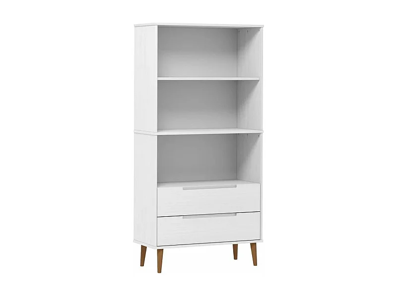 Bibliothèque MOLDE Blanc 85x35x170,5 Bois massif de pin