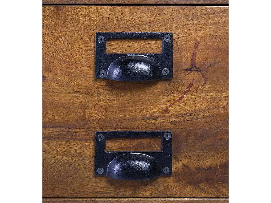 Bibliothèque industrielle fer noir et bois de manguier Touka 100cm