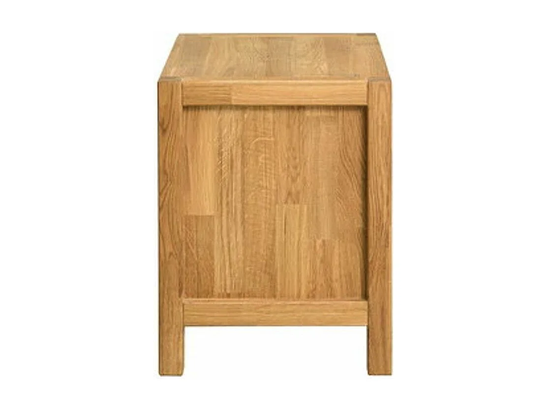 Mesa auxiliar Nelson de roble macizo con 2 cajones 48 cm