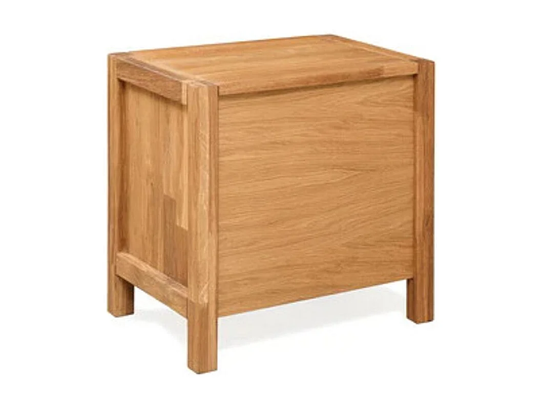 Mesa auxiliar Nelson de roble macizo con 2 cajones 48 cm