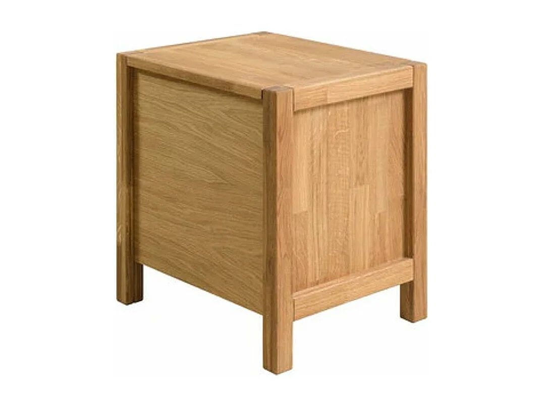 Mesa auxiliar Nelson de roble macizo con 2 cajones 48 cm