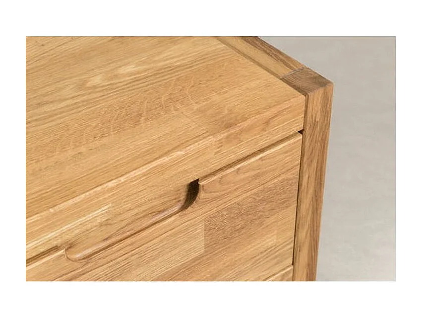 Mesa auxiliar Nelson de roble macizo con 2 cajones 48 cm