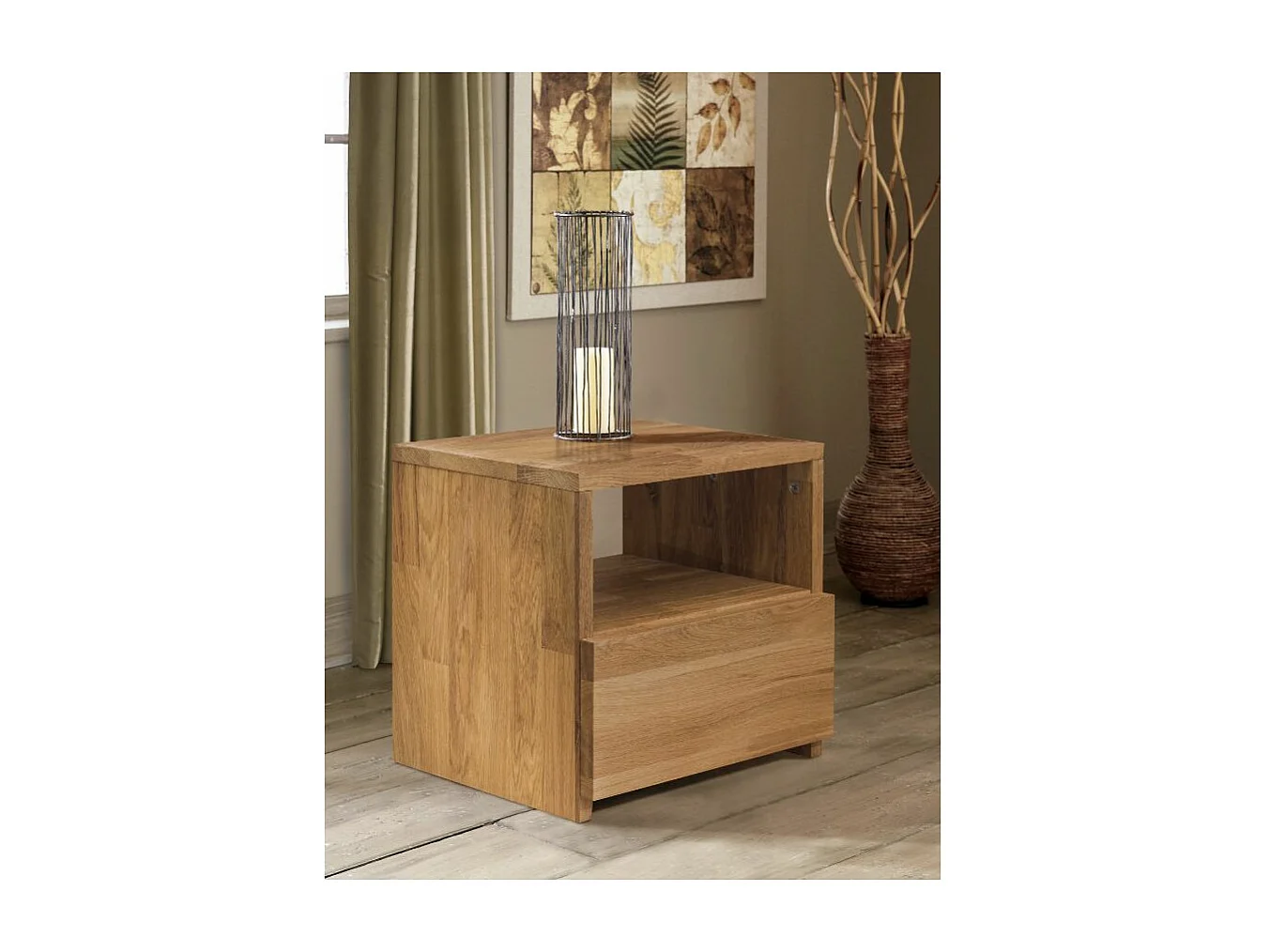 Mesa auxiliar Danark de madera maciza de roble