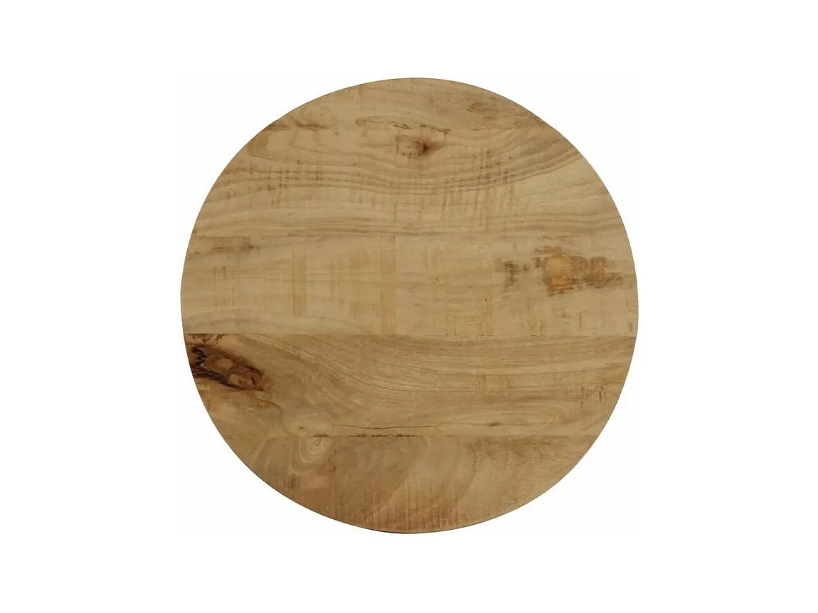 Table d'appoint manguier massif clair et pieds métal noir Arsan