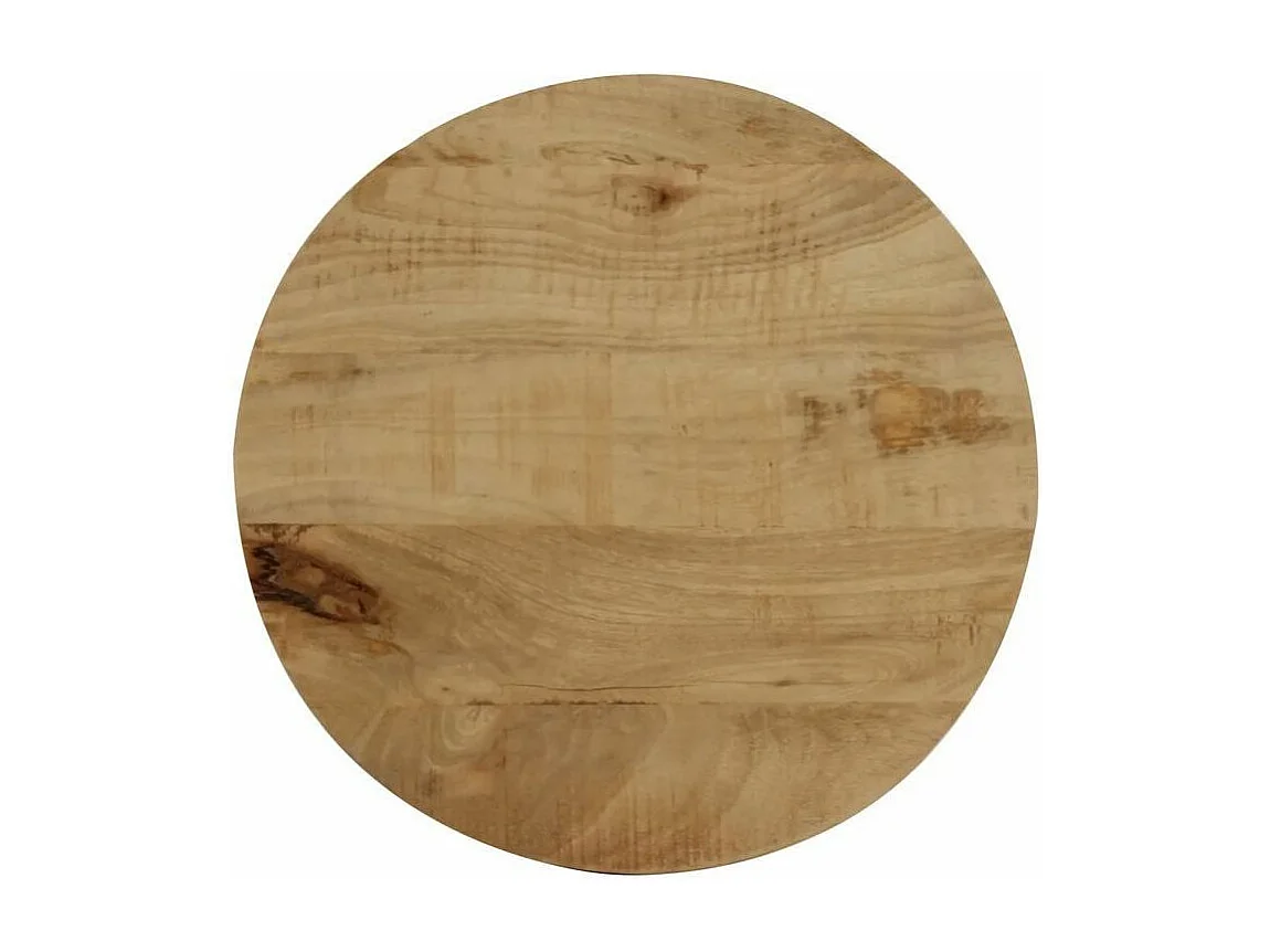 Table d'appoint manguier massif clair et pieds métal noir Arsan