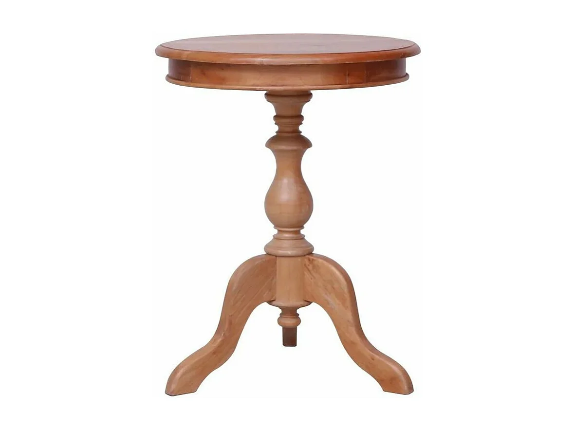 Table d'appoint ronde acajou massif clair Udyl