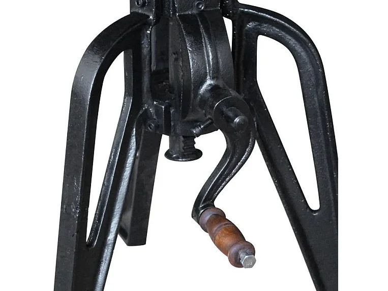 Table d'appoint bois de récupération et pied métal noir Issaf