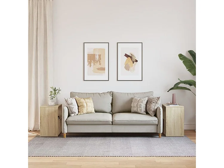 Tables d'appoint 2 pcs chêne sonoma 50x30x50 bois ingénierie