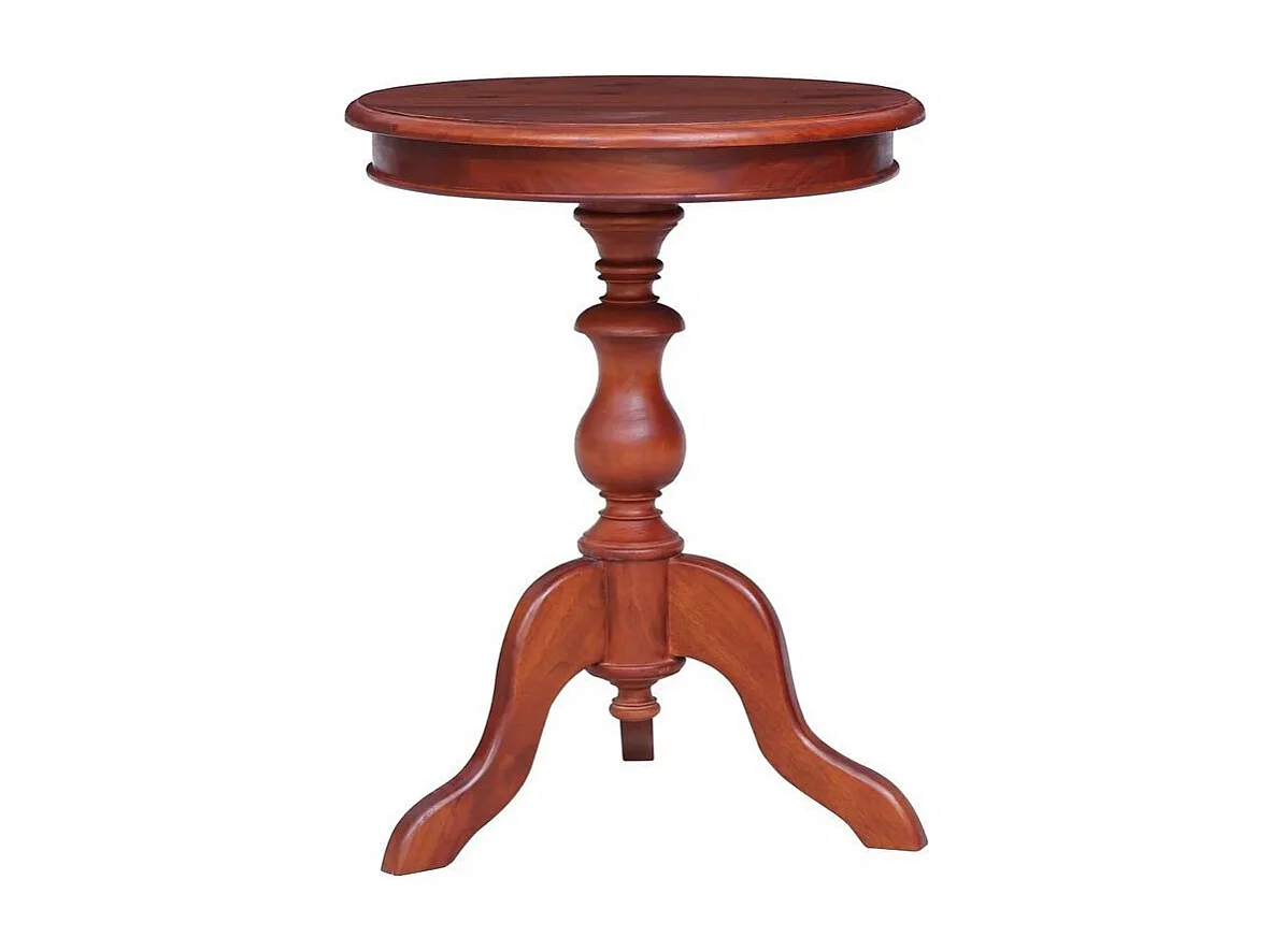 Table d'appoint ronde acajou massif foncé Udyl