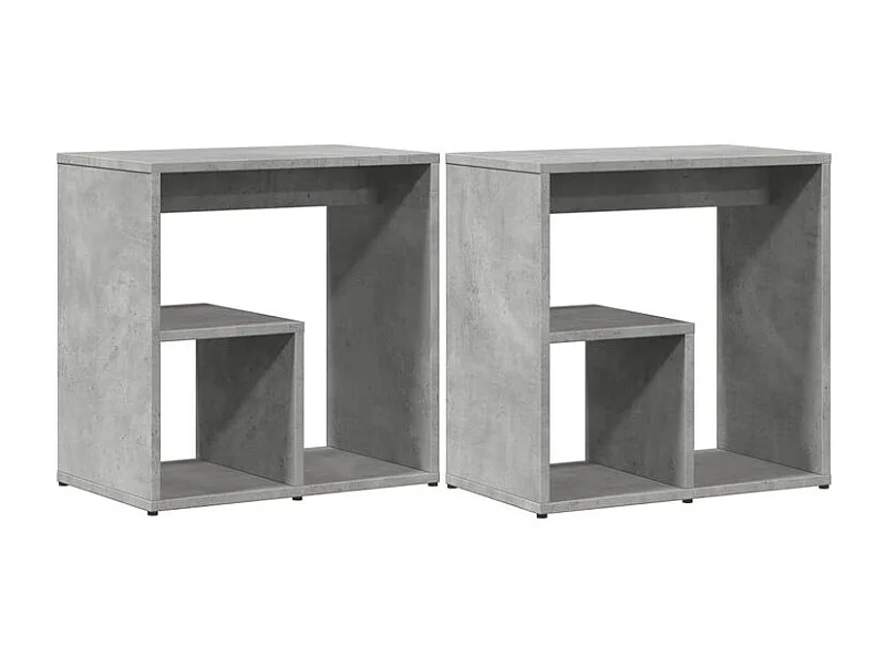 Tables d'appoint 2 pcs gris béton 50x30x50 bois d'ingénierie