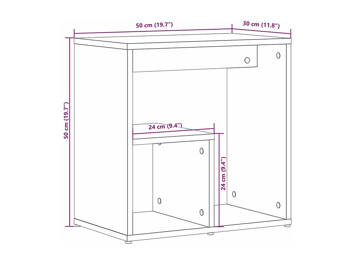 Table d'appoint Noir 50x30x50