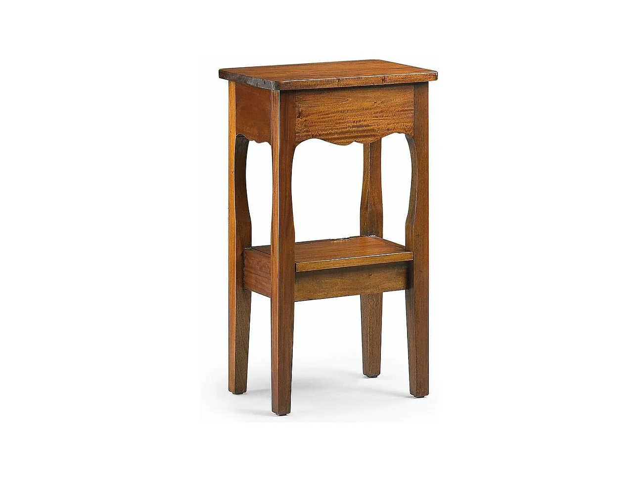 Table d'appoint en bois d'acajou marron 2 rangements Castle 42cm