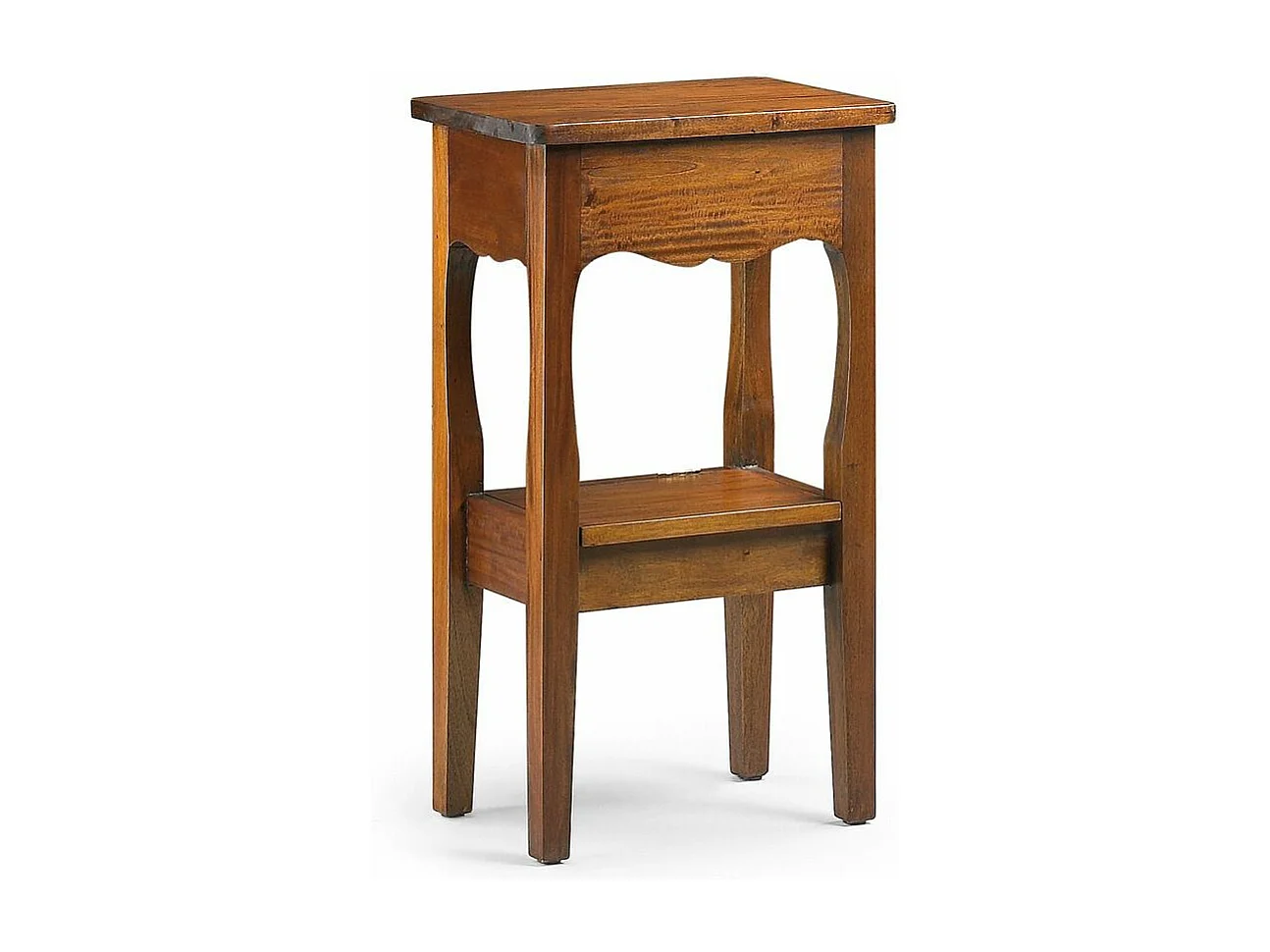 Table d'appoint en bois d'acajou marron 2 rangements Castle 42cm