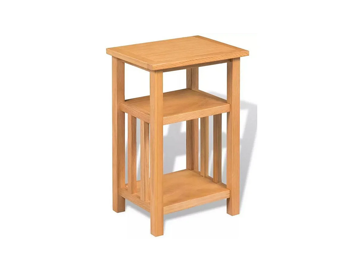 Table d'appoint 2 étagères chêne massif clair Odero H 55cm