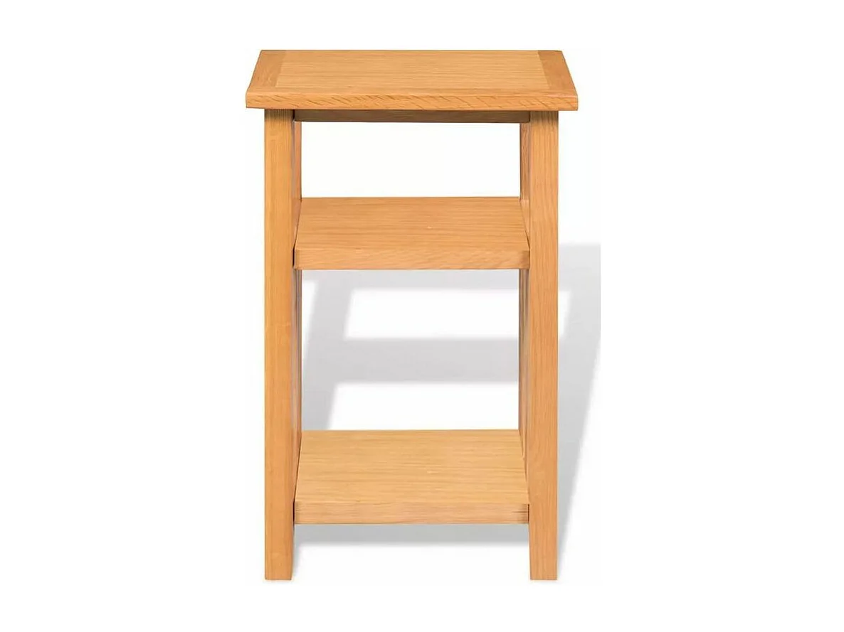 Table d'appoint 2 étagères chêne massif clair Odero H 55cm
