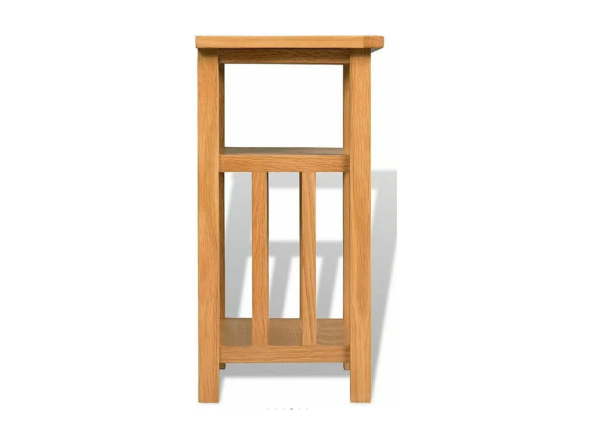 Table d'appoint 2 étagères chêne massif clair Odero H 55cm