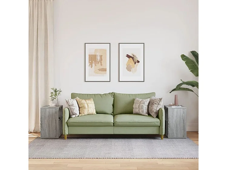 Tables d'appoint 2 pcs sonoma gris 50x30x50 bois d'ingénierie