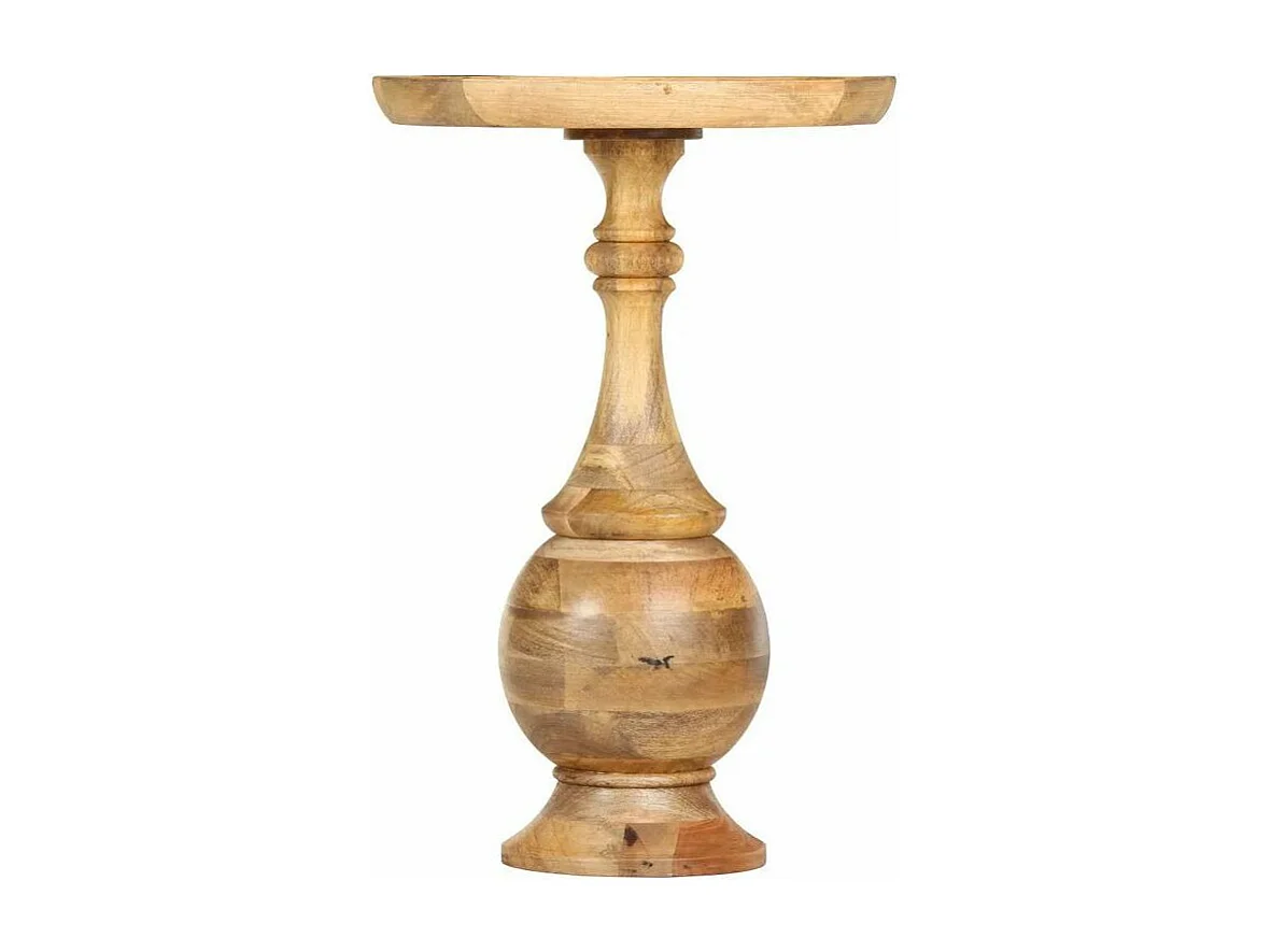 Table d'appoint ronde manguier massif clair Didal