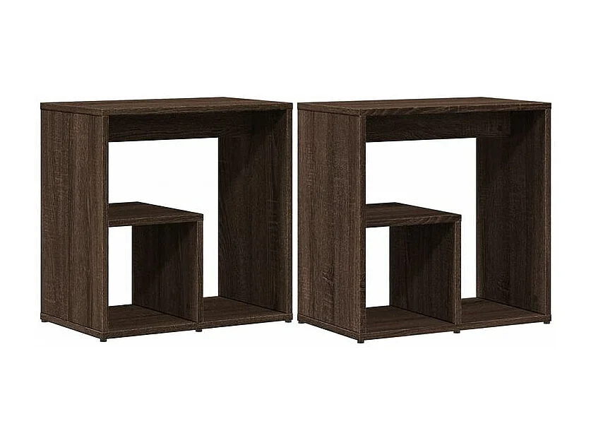 Tables d'appoint 2 pcs chêne marron 50x30x50 bois ingénierie