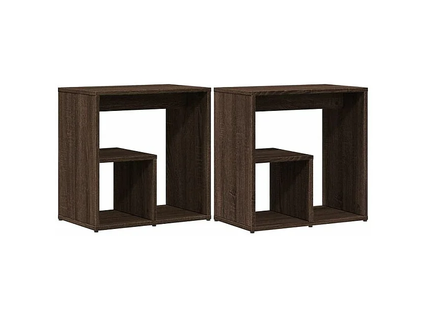 Tables d'appoint 2 pcs chêne marron 50x30x50 bois ingénierie