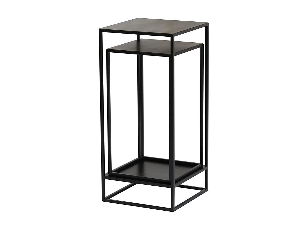 Sellettes gigognes en métal noir L34 cm (lot de 2) IGGY