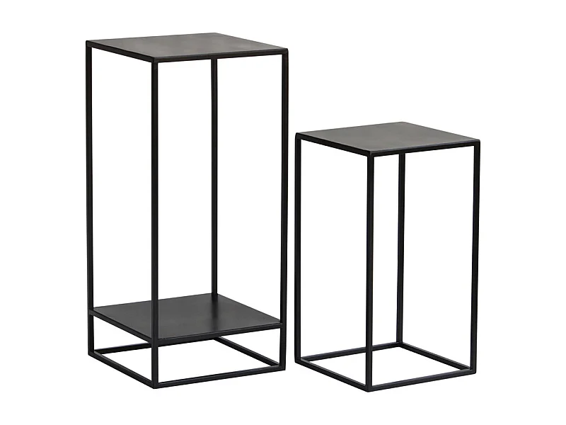 Sellettes gigognes en métal noir L34 cm (lot de 2) IGGY