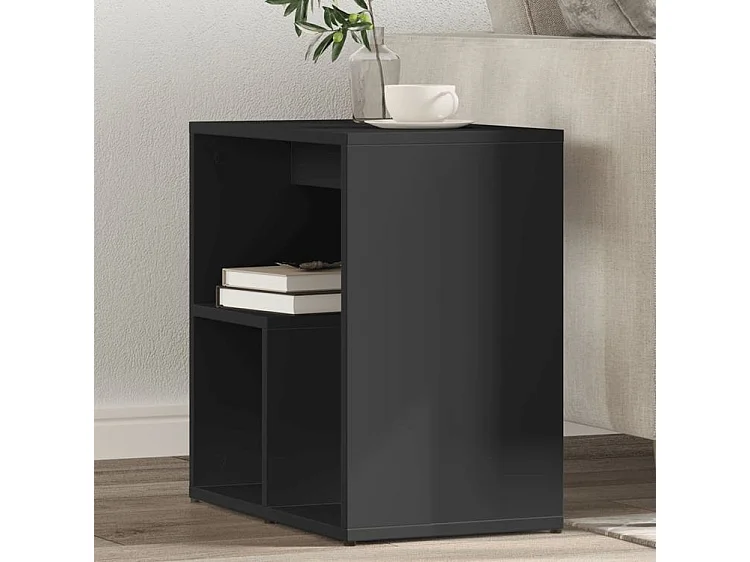 Tables d'appoint 2 pcs noir 50x30x50 bois d’ingénierie