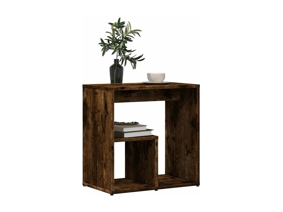 Tables d'appoint 2 pcs chêne fumé 50x30x50 bois d'ingénierie